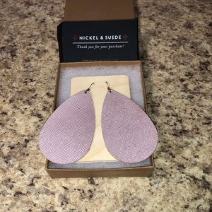 Pink Velvet Nickel &Suede earrings